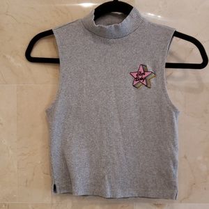 BRAND NEW FOREVER 21 GRAY CROP TOP SHIRT